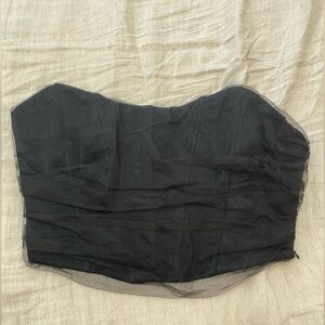 Strapless, Cropped corset top with side zip